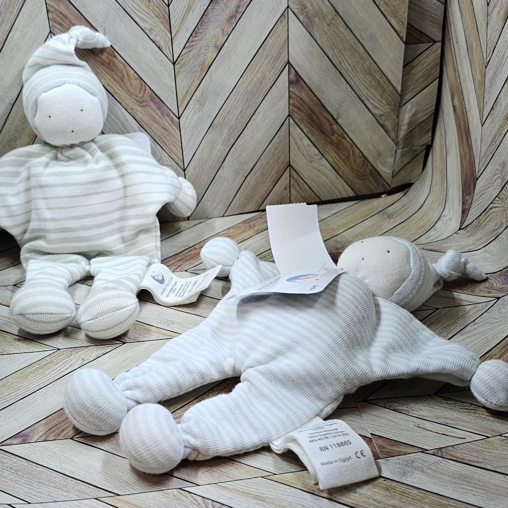 NWT lot of 2 Under The Nile Organic Cotton Dolls Newborn gifts - Picture 3 of 7
